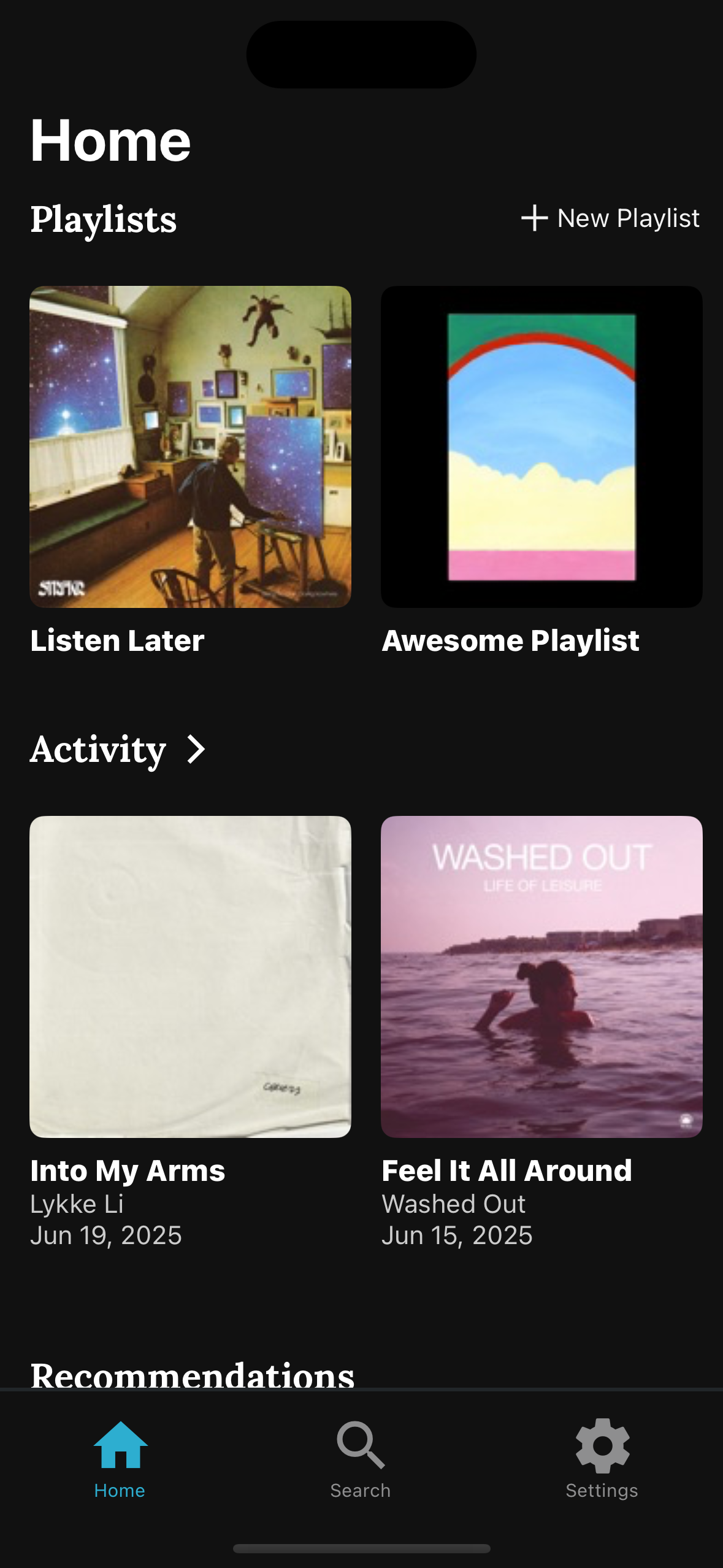 TRKDWN app screenshot - Playlist